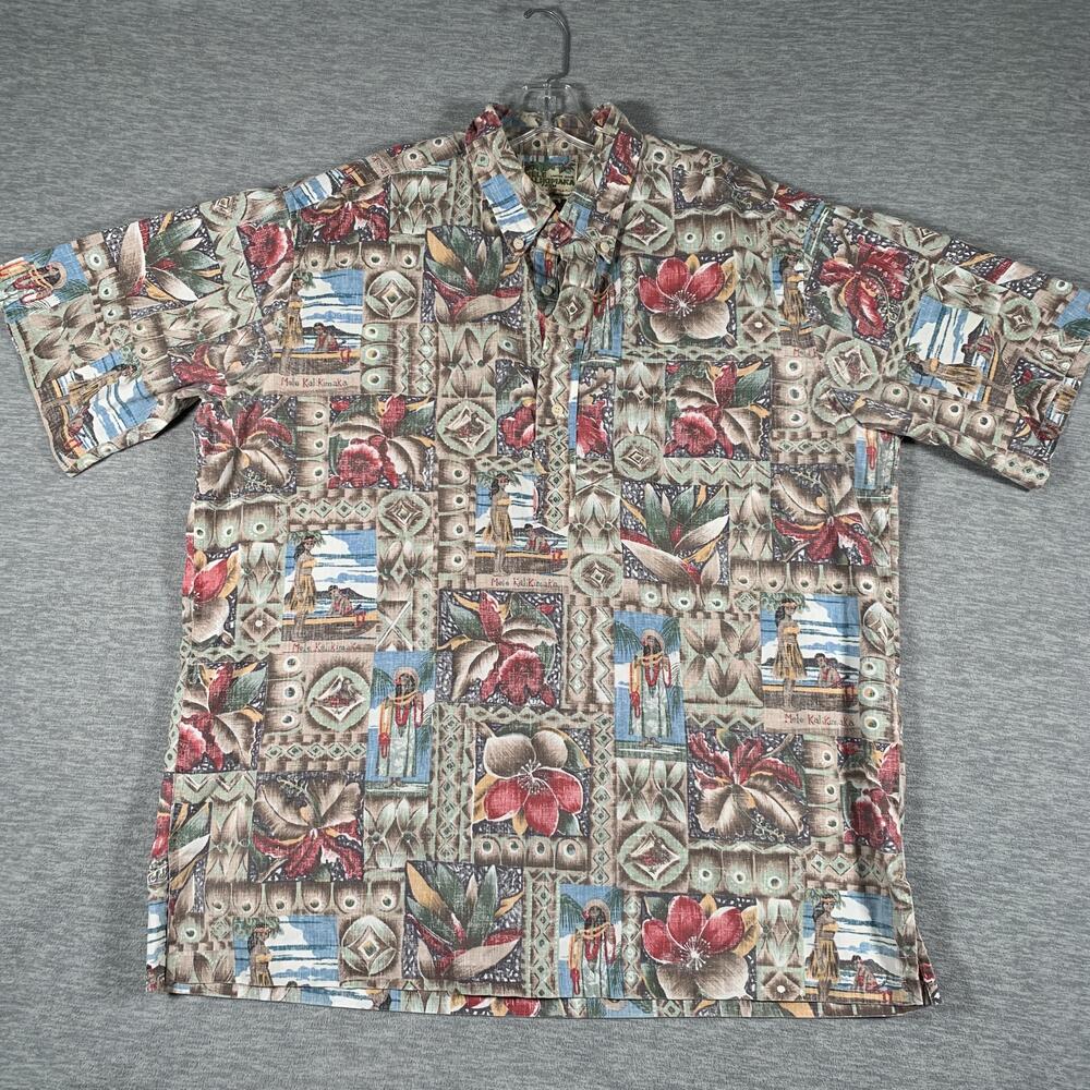 Reyn Spooner Shirt Mens 2XL Multicolor Mele Kalikimaka Hawaiian Aloha Christmas